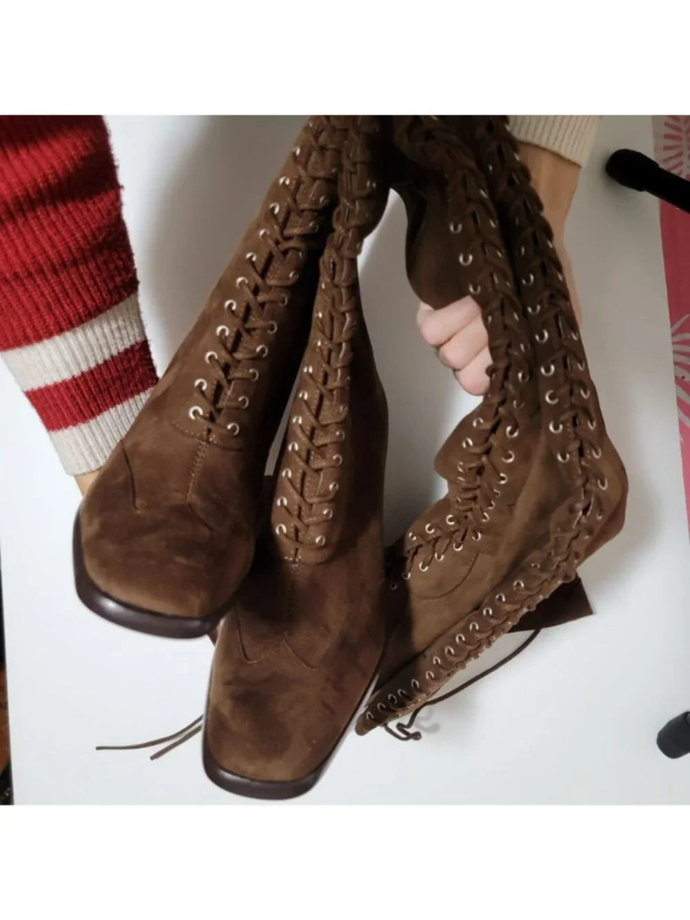NEW Jeffrey Campbell Olianna Over The Knee Boots Enchanting Vintage Womens 10